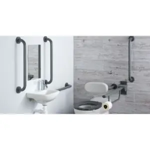 Ideal Standard S0685LJ Contour 21+ Doc M Back-to-Wall Pack Grey Rails (LEFT)