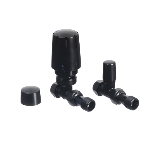 Altecnic Caleffi ER-15MMSTWBL 15mm Black Straight TRV & LS Pack