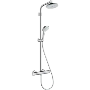 Hansgrohe 27368000 Croma 220 Showerpipe Chrome Thermostatic Shower System