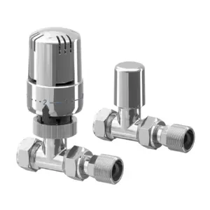 EPH SEMTRV15C 15mm Straight Chrome TRV & Lockshield Twin Pack