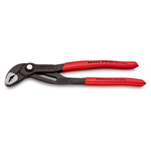 Knipex 87 01 250 SB Cobra® High-Tech Water Pump Pliers With Non-Slip Plastic Coating Grey Atramentized Polished 250mm