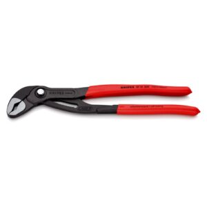 Knipex 87 01 300 SB Cobra® High-Tech Water Pump Pliers with Non-Slip Plastic Coating Grey Atramentized Polished 300mm