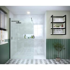8WSV30MB 8MM WETROOM SWIVEL PANEL MATT BLACK 300MM (MERLYN 8mm Wetroom Panels)