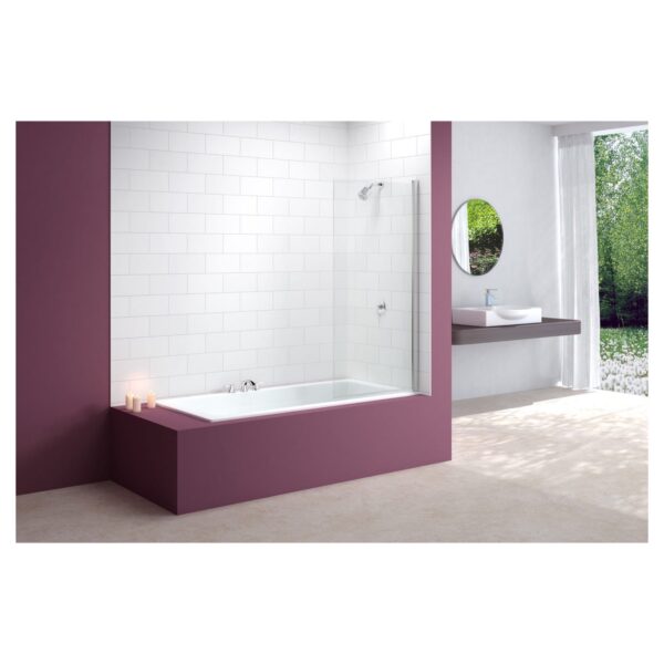 Merlyn MB2 800 x 1500 Chrome Single Square Bathscreen