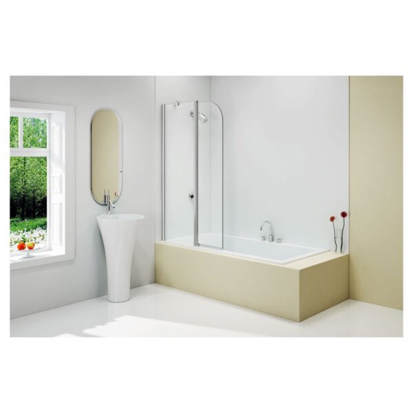 Merlyn MB3C 900 x 1500mm 2 Panel Hinged Bath Screen