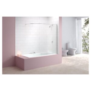 Merlyn MB5 300 x 1500mm Curved Chrome Curtain Rail Bathscreen