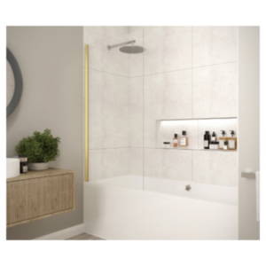 Merlyn MB14BBR 800 x 1500 mm Brushed Brass Bath Screen