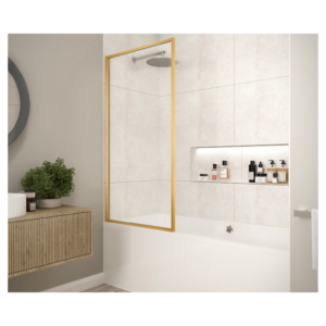 Merlyn MB14FBBZ 800 x 1500mm Framed Fixed Bathscreen Brushed Bronze
