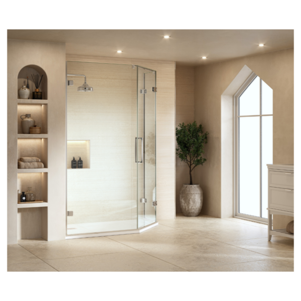 Merlyn GHI9090HL 900 x 900 Arysto Ten Pentangle Hinge Door Left