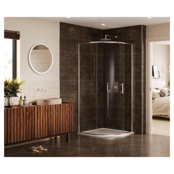 Merlyn A1Q10 1000mm Chrome Arysto Sleek Quadrant Shower Enclosure