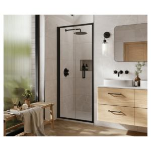 Merlyn AB80MB 800mm Arysto Sleek Matt Black Bifold Shower Door