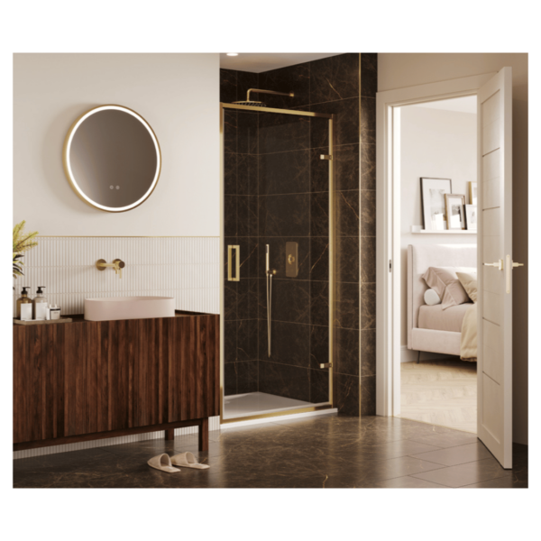 Merlyn AH76BBR Arysto Sleek 760 Brushed Brass Hinge Door