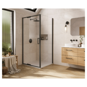 Merlyn ANF80BGM 800mm Arysto Sleek Infold Shower Door Brushed Gun Metal