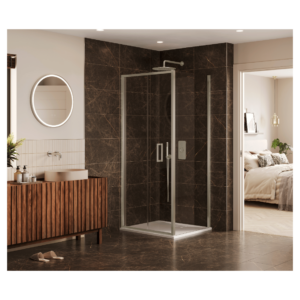 Merlyn AB80BN 800mm Arysto Sleek Bifold Shower Door Brushed Nickel