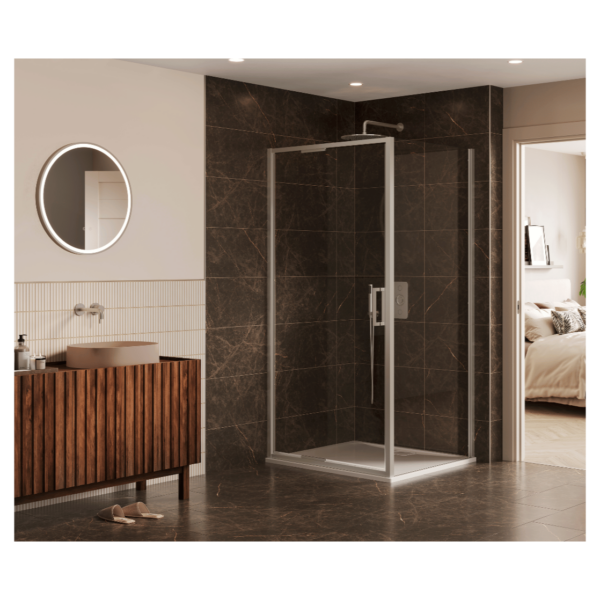 Merlyn ANF80BN Arysto Sleek Infold 800 Brushed Nickel Shower Door