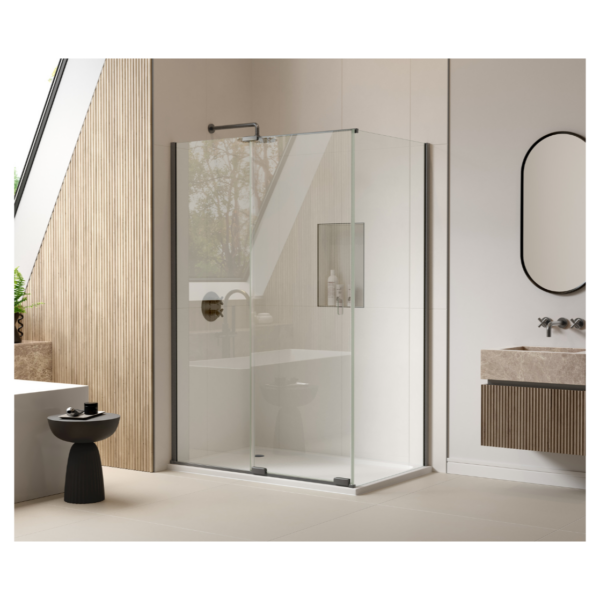 Merlyn ARXFSL120RBGM 1200mm Right Brushed Gun Metal Frameless Sliding Door
