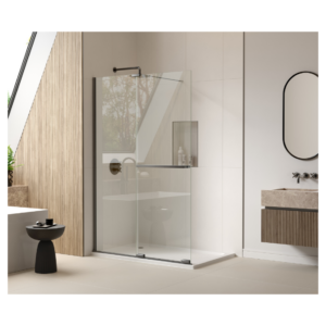 Merlyn ARXFSL120SWERBGM 1200 mm Right Hand Brushed Gun Metal Sliding Shower Wall