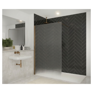 Merlyn 8WFL70BBZ 700mm Brushed Bronze Fluted Wetroom Panel
