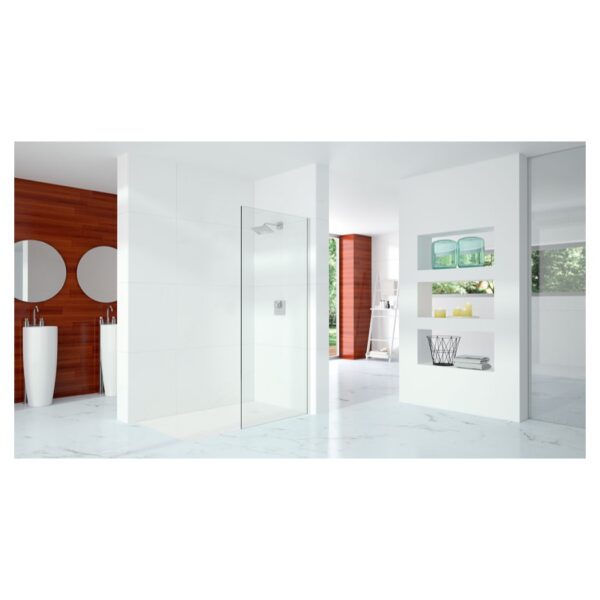 Merlyn S10SW300 300mm Chrome Clear 10 Series Shower Wall