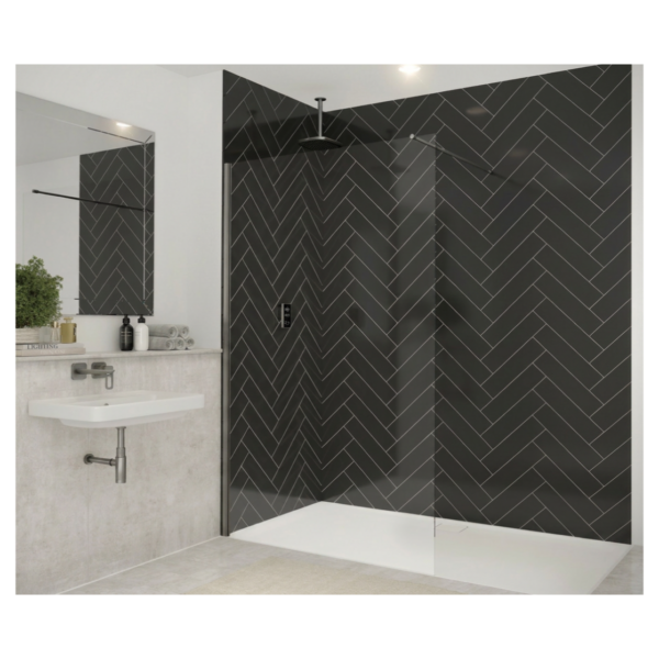 Merlyn 8W30BGM 8mm 300mm Brushed Gun Metal Wetroom Panel