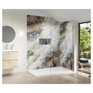 Merlyn 8WSV30BN 300mm Brushed Nickel Wetroom Swivel Panel